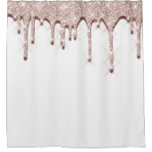 Spark Dripsグリッターバラ3Dエフェクト。白ユニーク色 シャワーカーテン (正面)