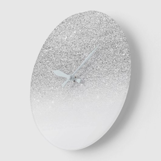 Sparklの灰色の銀製のグラデーションでミニマルな白黒 ラージ壁時計 (傾斜)