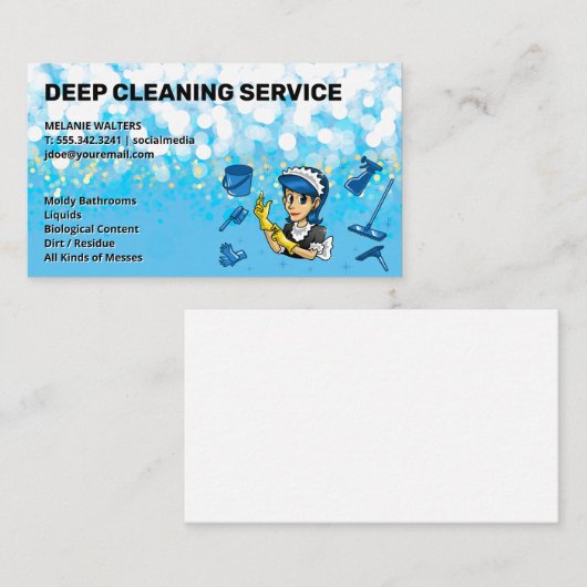 Sparkleクリーニングサービス | メイド 名刺 (正面/裏面)