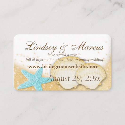 Sparkleビーチ結婚式情報カード エンクロージャーカード (正面)