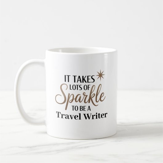 Sparkle引用文ギフト旅行作家 コーヒーマグカップ (左)