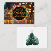 Sparkle and Glow Holiday Photo Card ノートカード (正面/裏面)