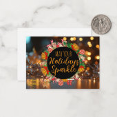 Sparkle and Glow Holiday Photo Card ノートカード (正面/裏面インサイチュ)
