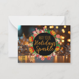 Sparkle and Glow Holiday Photo Card ノートカード