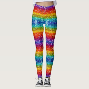 Sparkle and Shine with Rainbow Sequin Glitter レギンス