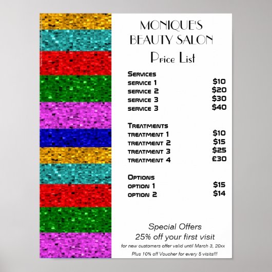 Sparkle beauty hair nails salon ポスター (正面)