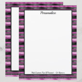 Sparkle Chic Pink Black Glitter Stripe Personalize (正面/裏面)