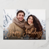 Sparkle Christmas 2 PHOTO Greetingバラ金ゴールド 箔シーズンカード (正面)