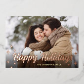 Sparkle Christmas 2 PHOTO Greetingバラ金ゴールド 箔シーズンカード (正面)