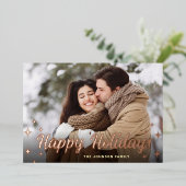 Sparkle Christmas 2 PHOTO Greetingバラ金ゴールド 箔シーズンカード (立ち正面)