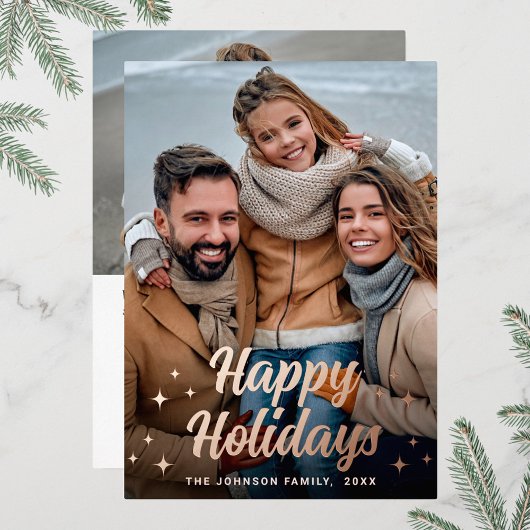 Sparkle Christmas 2 PHOTO Greetingバラ金ゴールド 箔シーズンカード