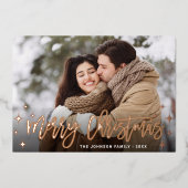 Sparkle Christmas 2 PHOTO Greetingバラ金ゴールド 箔シーズンカード (正面)