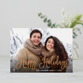 Sparkle Christmas 2 PHOTO Greetingバラ金ゴールド 箔シーズンカード (立ち正面)