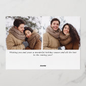 Sparkle Christmas 3 PHOTO Greetingバラ金ゴールド 箔シーズンカード (裏面)