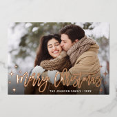 Sparkle Christmas 3 PHOTO Greetingバラ金ゴールド 箔シーズンカード (正面)