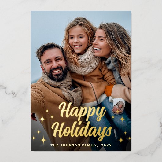 Sparkle Christmas 5 PHOTO Greeting金ゴールド 箔シーズンカード (正面)