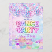 Sparkle Dance Disco Ball Birthday Party Invitation 招待状 (正面/裏面)