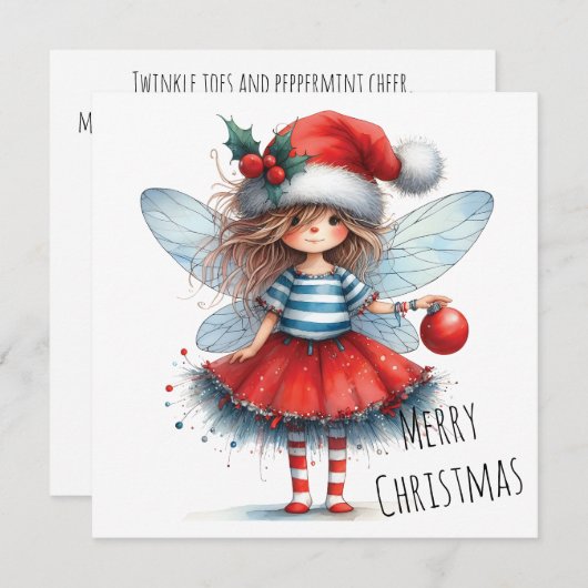 Sparkle Fairy with Ornament – Holiday Card (正面/裏面)