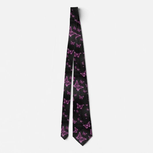 Sparkle Glam Hot Pink Butterflies  ネクタイ (裏面)