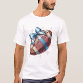 Sparkle Gridiron Football Gift with Blue Bow Graph Tシャツ (正面)