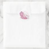 Sparkle Heart Palette Bunny - Pink Magic Kawaii ラウンドシール (バッグ)