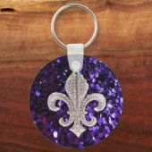 Sparkle jewel Fleur De Lis Purple キーホルダー (正面)