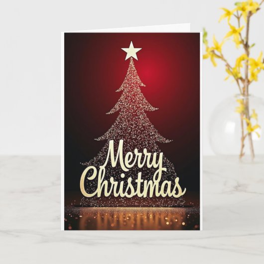 Sparkle Lights Tree – Christmas Card カード (黄色い花)