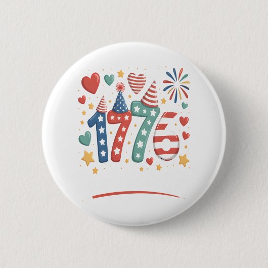 Sparkle Like It's 1776 4th July Fireworks 缶バッジ (正面)