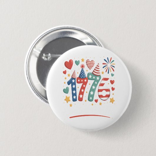 Sparkle Like It's 1776 4th July Fireworks 缶バッジ (正面&裏面)