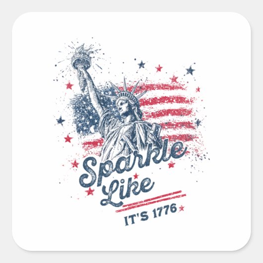 Sparkle Like It's 1776, Patrioticデザイン,アメリカ スクエアシール (正面)