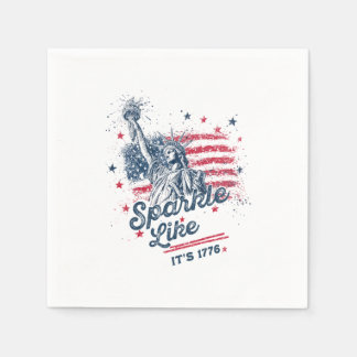 Sparkle Like It's 1776, Patrioticデザイン,アメリカ スタンダードカクテルナプキン