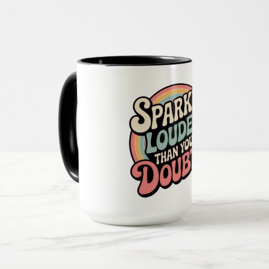 Sparkle Louder Than Your Doubts Retro Groovy マグカップ (正面左)