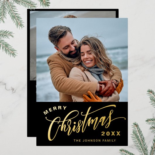 Sparkle Merry Christmas 2フォトグリーティング 箔シーズンカード