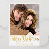 Sparkle Merry Christmas 2 PHOTO Greeting金ゴールド 箔シーズンカード (正面)