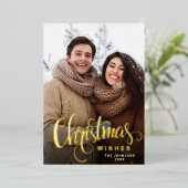 Sparkle Merry Christmas 2 PHOTO Greeting金ゴールド 箔シーズンカード (立ち正面)