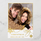 Sparkle Merry Christmas 2 PHOTO Greeting金ゴールド 箔シーズンカード (正面)