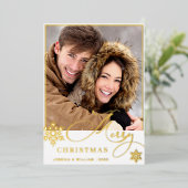 Sparkle Merry Christmas 2 PHOTO Greeting金ゴールド 箔シーズンカード (立ち正面)
