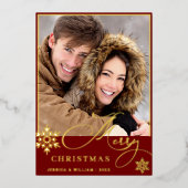 Sparkle Merry Christmas 2 PHOTO Greeting金ゴールド 箔シーズンカード (正面)