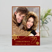 Sparkle Merry Christmas 2 PHOTO Greeting金ゴールド 箔シーズンカード (立ち正面)