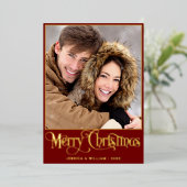 Sparkle Merry Christmas 2 PHOTO Greeting金ゴールド 箔シーズンカード (立ち正面)