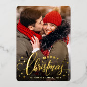 Sparkle Merry Christmas 2 PHOTO Greeting金ゴールド 箔シーズンカード (正面)