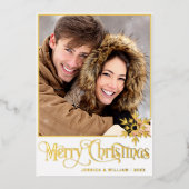 Sparkle Merry Christmas 2 PHOTO Greeting金ゴールド 箔シーズンカード (正面)