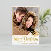Sparkle Merry Christmas 2 PHOTO Greeting金ゴールド 箔シーズンカード (立ち正面)