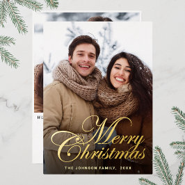 Sparkle Merry Christmas 2 PHOTO Greeting金ゴールド 箔シーズンカード