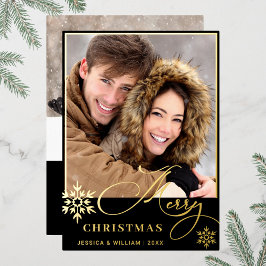 Sparkle Merry Christmas 2 PHOTO Greeting金ゴールド 箔シーズンカード