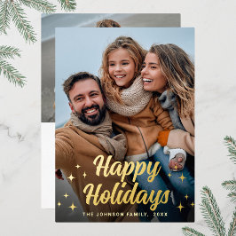 Sparkle Merry Christmas 2 PHOTO Greeting金ゴールド 箔シーズンカード