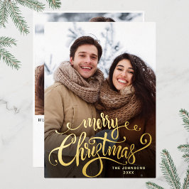 Sparkle Merry Christmas 2 PHOTO Greeting金ゴールド 箔シーズンカード
