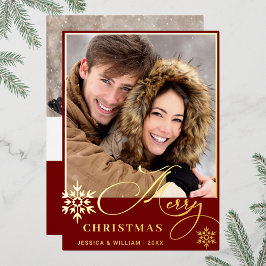 Sparkle Merry Christmas 2 PHOTO Greeting金ゴールド 箔シーズンカード