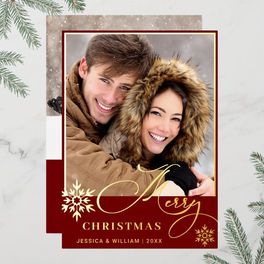 Sparkle Merry Christmas 2 PHOTO Greeting金ゴールド 箔シーズンカード