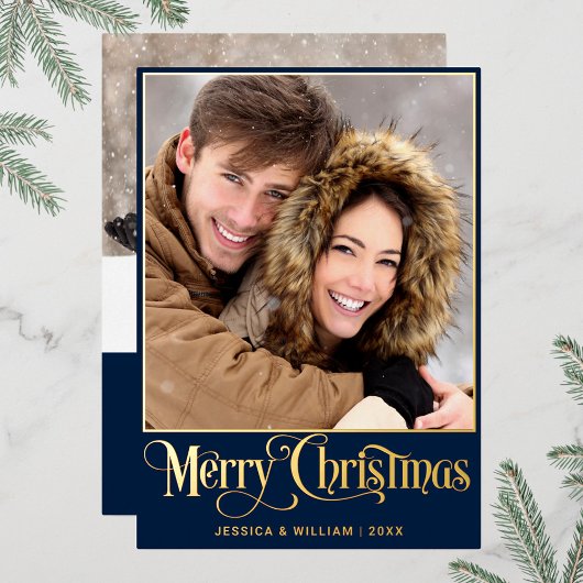 Sparkle Merry Christmas 2 PHOTO Greeting金ゴールド 箔シーズンカード